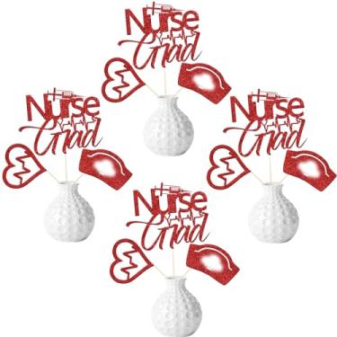 Imagem de Nurse Grad Centerpiece Sticks, Medical Nursing School Grad Doctor Graduation Party Centerpiece Sticks Red Set of 12