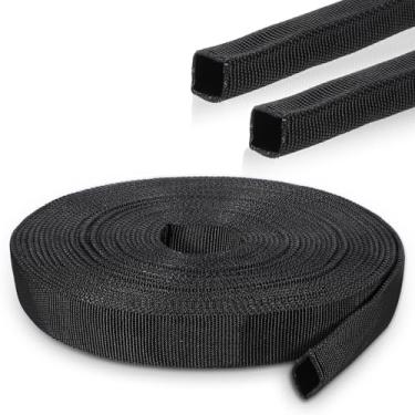 Imagem de LIQWEI Protetores de cabo de nylon de 80 m, manga de mangueira protetora, capa protetora preta, mangueira hidráulica, manga de cabo, mangueiras de fio de corte, capa para proteção de chicote de fios