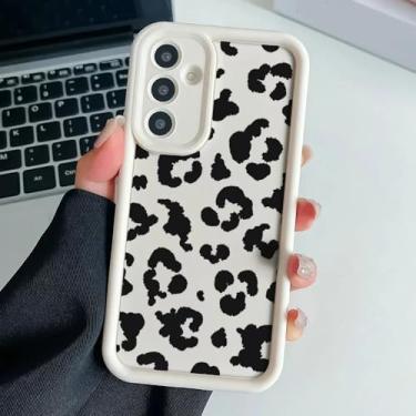 Imagem de Capa de celular com corrente de leopardo para Samsung S25 Plus Ultra S24 FE A16 A06 A26 36 A56 M13 M35 M55 M32, capa de celular com alça de gato, J15, branca, para S25