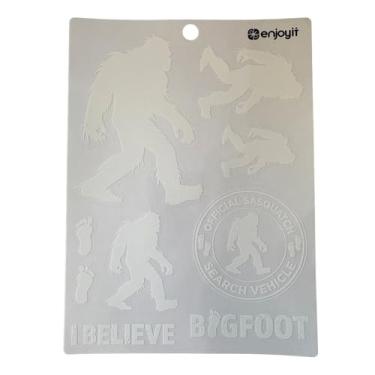 Imagem de Enjoy It Pacote de adesivos de carro Sasquatch, conjunto de 7 peças inclui pegadas, silhuetas de pé grande e adesivo oficial de veículo de busca Sasquatch - adesivos de vinil com classificação externa