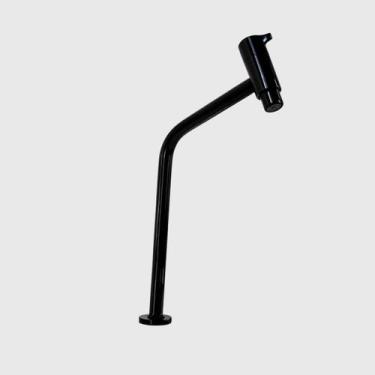 Imagem de Torneria de Banheiro e Lavatório Preta Fosca com Bica Alta Minimalista