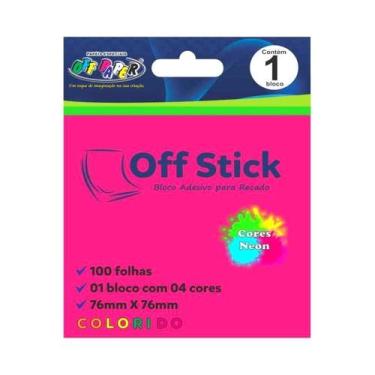 Imagem de Bloco de notas Auto-adesivo - Off Paper - 4 Cores 76x76 - 100 Folhas