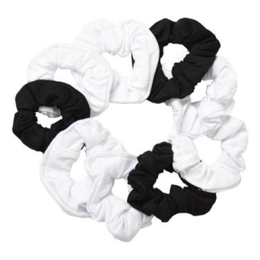 Imagem de Pacote com 9 acessórios Scrunchies Hair Ties Motique (6 brancos e 3 pr