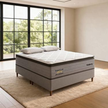 Imagem de Colchão Queen Molas Ensacadas D45 Real 158x32cm Valery Cinza/Branco