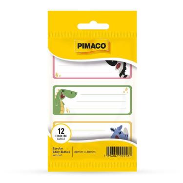 Imagem de Etiqueta escolar Baby Bichos com 12 unidades - Pimaco