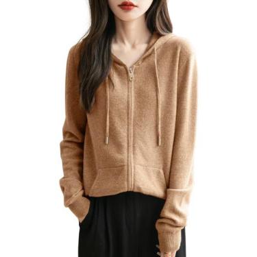 Imagem de Moletom Chanyarn 100% lã merino com zíper, outono e inverno, feminino