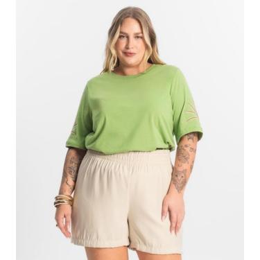 Imagem de Blusa Feminina Manga Curta Secret Glam Verde, Plus G3, Verde