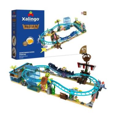 Imagem de Brinquedo Infantil Blocos de Montar Piratas Montanha Russa 671 Peças X