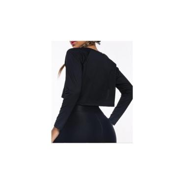Imagem de Blusa Feminina Fitness Cropped Manga Longa Tapa Bumbum-Feminino