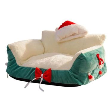 Imagem de Ｂｅｓｇａ Cama para gato de estimação, casinha para gato, acessórios para brincar, canil, descanso confortável, caverna fofa, casa de inverno portátil para, Verde 60x40x30cm
