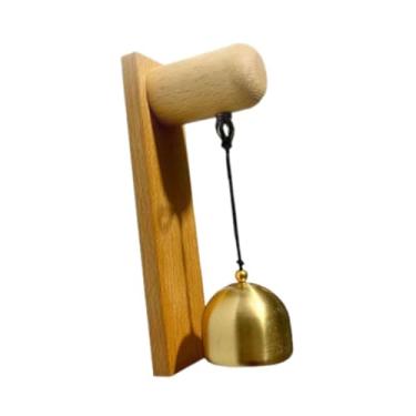 Imagem de Generic Sino de lojista para abertura de porta, campainha de madeira vintage, campainha de entrada, sino de vento de madeira para janela, negócios, fazenda, Marrom
