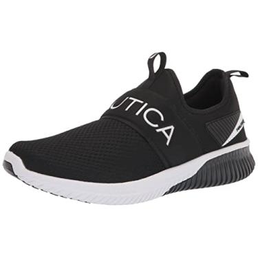 Imagem de Nautica Tênis masculino casual sem cadarço moderno - tênis de caminhada - jogging leve, Carvão Zento-preto, 9.5