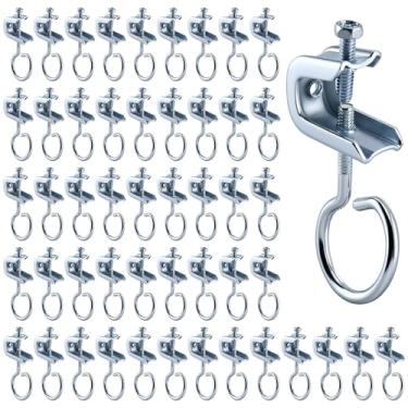 Imagem de Patioer Conjunto de 50 braçadeiras de feixe, 1/10.2 cm x 20 grampos C pequenos de aço com anéis de freio rosqueados na máquina, cabides de suporte de fio de cabo (anéis de freio de 3,5 cm)