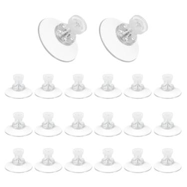 Imagem de PATIKIL Ventosas com M4 x 10 parafusos porca 1,2" (30 mm), conjunto de 20 suportes de sucção de plástico PVC transparente forte adesivo para janela, vidro, espelho, parede, porta, cozinha, banheiro
