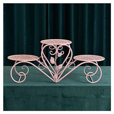 Imagem de Suporte de bolo, exibição de placa de bolo, giratório, suporte de frutas para bolo, bandeja de exibição de bolo multicamadas, suporte criativo de três camadas de tela para janela, casamento, festa de