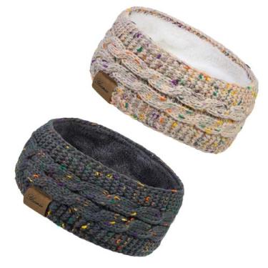 Imagem de Bandana feminina ySense, tricotada a cabo, forrada de lã de inverno, c