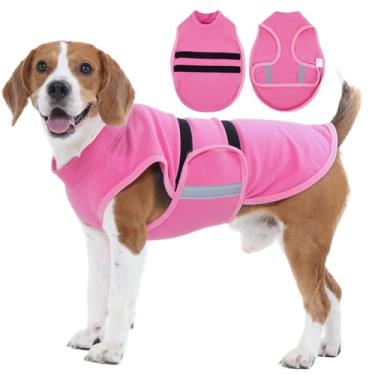 Imagem de Nanaki Suéter de lã refletivo para cães - colete de lã aconchegante para cachorro outono início da primavera, moletom elástico ajustável para animais de estimação Beagle Boston Terrier Bulldogs suéter