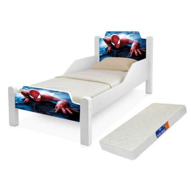 Imagem de Mini Cama Infantil Homem Aranha P/ Crianças Com Colchão