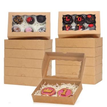 Imagem de Caixas de biscoitos Romantic Baking, pacote com 100, marrons, 18x11x4c