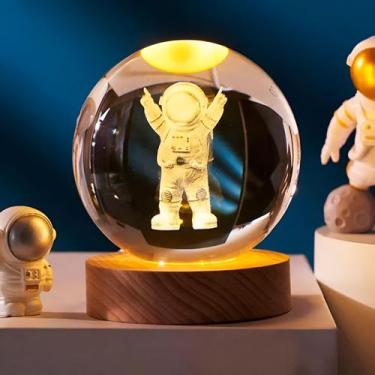 Imagem de Luminária De Mesa Bola De Cristal 3d Decoração Solar Galáxia - Oásis M