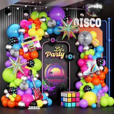 Imagem de Kit de guirlanda de balão de festa DNBOD, tema retrô dos anos 90, 135 