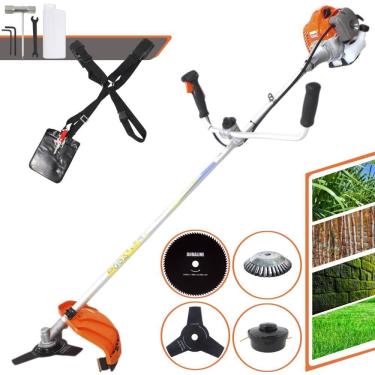 Imagem de Roçadeira Completa Vulcan VR430P Motor 2T 43cc 10.000rpm 1,7HP de Potência Com Guidão Anti-Vibração Carretel e Faca 3 Pontas + Faca 80 Dentes + Escova