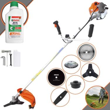 Imagem de Máquina de Cortar Grama Multifuncional Vulcan VP430P À Gasolina 43cc 1,7HP 10.000rpm Roçadeira Completa 6 Em 1 Com Guidão Antivibração + ÓLEO STIHL 2T