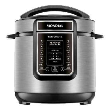Imagem de Panela de Pressão Elétrica 6L Mondial Master Cooker PE60 Preta Inox 127V
