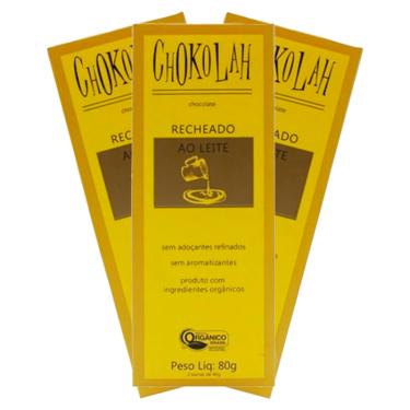 Imagem de Kit 3X: Chocolate ao Leite 40% Cacau Recheado Orgânico CHoKolaH 80g