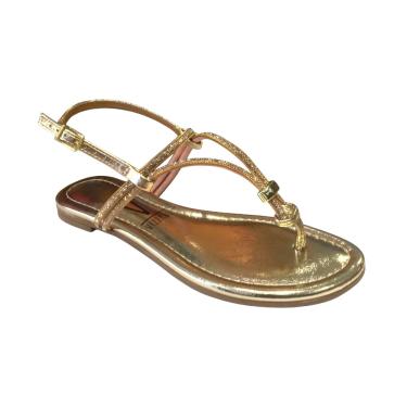 Imagem de Sandália Rasteira Fem Vizzano Brilho Dourado 6371.195