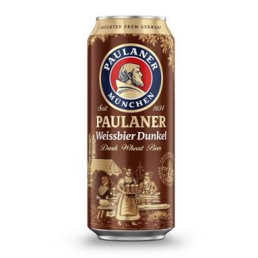 Imagem de Cerveja Paulaner Weissbier Dunkel Lata 500ml Trigo Escura
