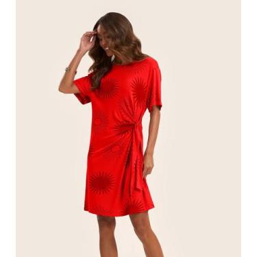 Imagem de Vestido Curto em Visco Maquinetada Rovitex Laranja, GG, Laranja