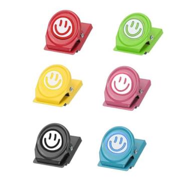 Imagem de Clipes magnéticos de resina colorida de 6 peças para quadro branco, armário e uso escolar
