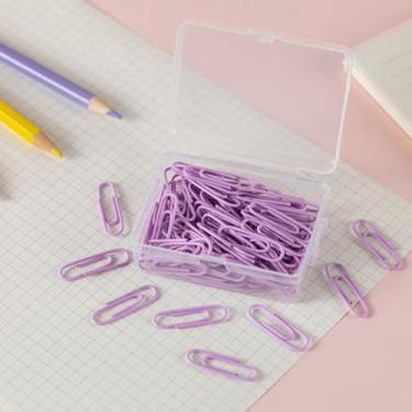 Imagem de 50 peças de clipes de papel de 2,8 cm coloridos, duráveis e à prova de ferrugem, clipes de papel de aço inoxidável pequenos, clipes de papel de escritório para professores materiais escolares