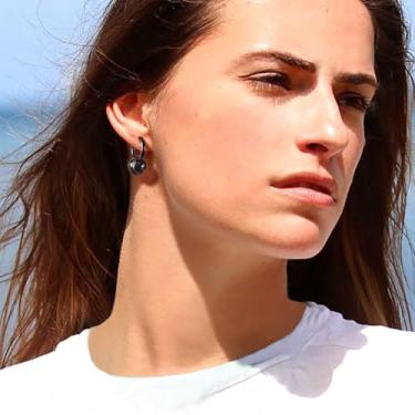 Imagem de Brincos de beisebol pretos masculinos joias de aço inoxidável pequenos brincos de softbol