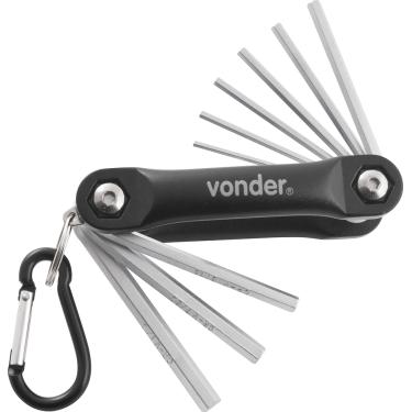 Imagem de Jogo Chave Hexagonal Allen 5/64-1/4  Canivete Alumínio Cromo