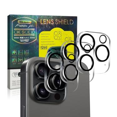 Imagem de Pacote com 1 protetor de lente de câmera para iPhone 16 Pro, capa de tela de vidro temperado dureza 9H proteção inquebrável compatível com capa