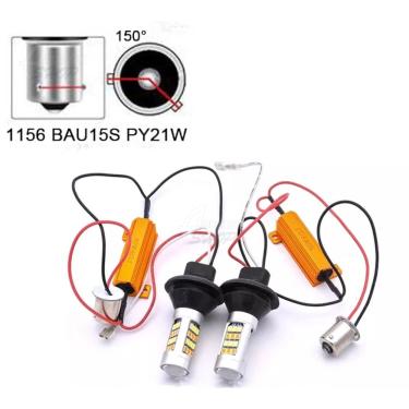 Imagem de Kit DRL+Pisca 42 Leds Cambus Pino Desencontr 12v 1156 BAU15S