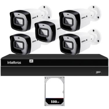 Imagem de Kit Nvr Intelbras Nvd 1408P Poe HD 500Gb 5 Câmeras Ip Full