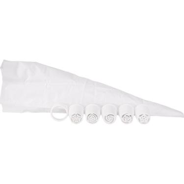 Imagem de Kit 5 Bicos Confeitar Russos + Saco Confeiteiro Branco