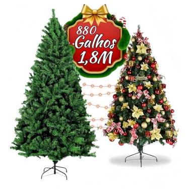 Imagem de Árvore de Natal (1.8) PVC, Até 880 Cabeças Do Número de Galhos, Árvore De Natal Gigante Luxo Modelo Cor Verde 180cm