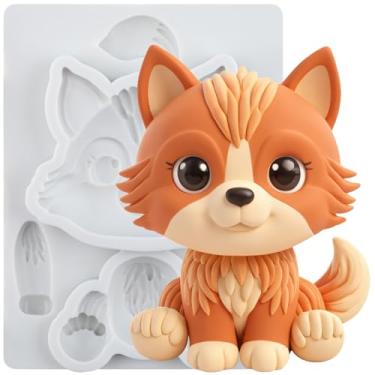 Imagem de MYPRACS Molde de silicone Wolf Fondant para decoração de bolo de açúcar topo de cupcake pasta de goma de chocolate argila de polímero