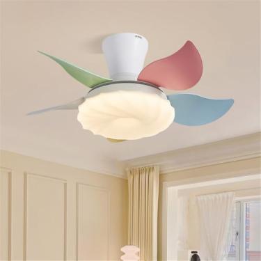 Imagem de Ventilador de teto contemporâneo com luz, estilo americano, ideal para sala de estar, restaurante, quarto, escritório, quarto infantil, casa de campo, restaurante ocidental, café ou loja de