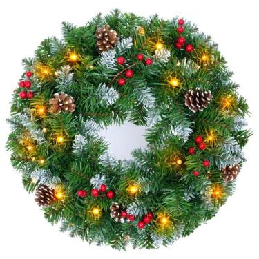 Imagem de Guirlanda de Natal YULETIME 20 pré-iluminada com luzes e enfeites de f