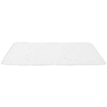 Imagem de Tapete de banheira respirável antiderrapante silicone seguro tapete de banho de espuma macia com furos de drenagem para banheiro crianças adultos branco 43x91cm