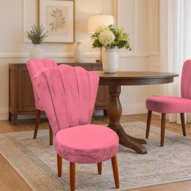 Imagem de Kit Duas Cadeira Com Encosto em Leque Anna - Beatriz  Decor, ROSA