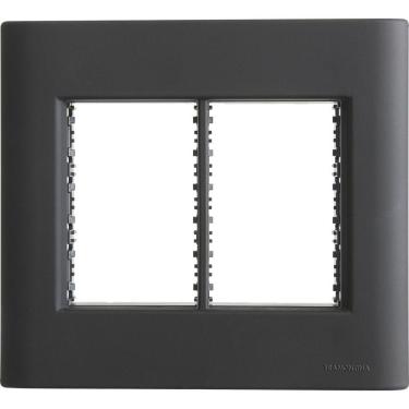 Imagem de Placa 6 Postos 4x4 Tramontina Giz Preta Soft Touch Com Suporte