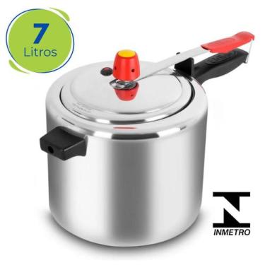Imagem de Panela De Pressão Alumínio Polida 7 Litros Grande Inmetro Eirilar