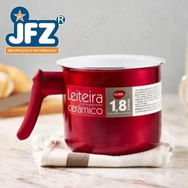 Imagem de Leiteira de alum. c/ revest. ceramico vermelha 1,6 l - JFZ IMPORT