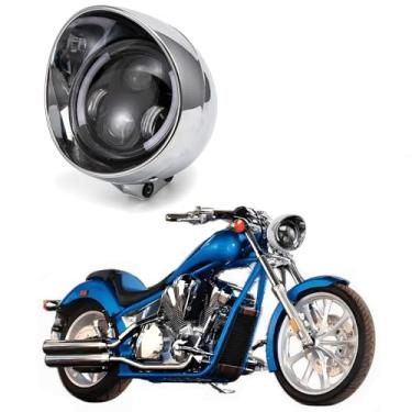 Imagem de BENEALL Conjunto de farol de motocicleta LED 13,5 cm farol de cabeça para Chopper Cruiser 883 Steed VLX 400/600 Shadow 600 VTX1300 Magna 250/600/750 CA 250 ca250 vtx 1800